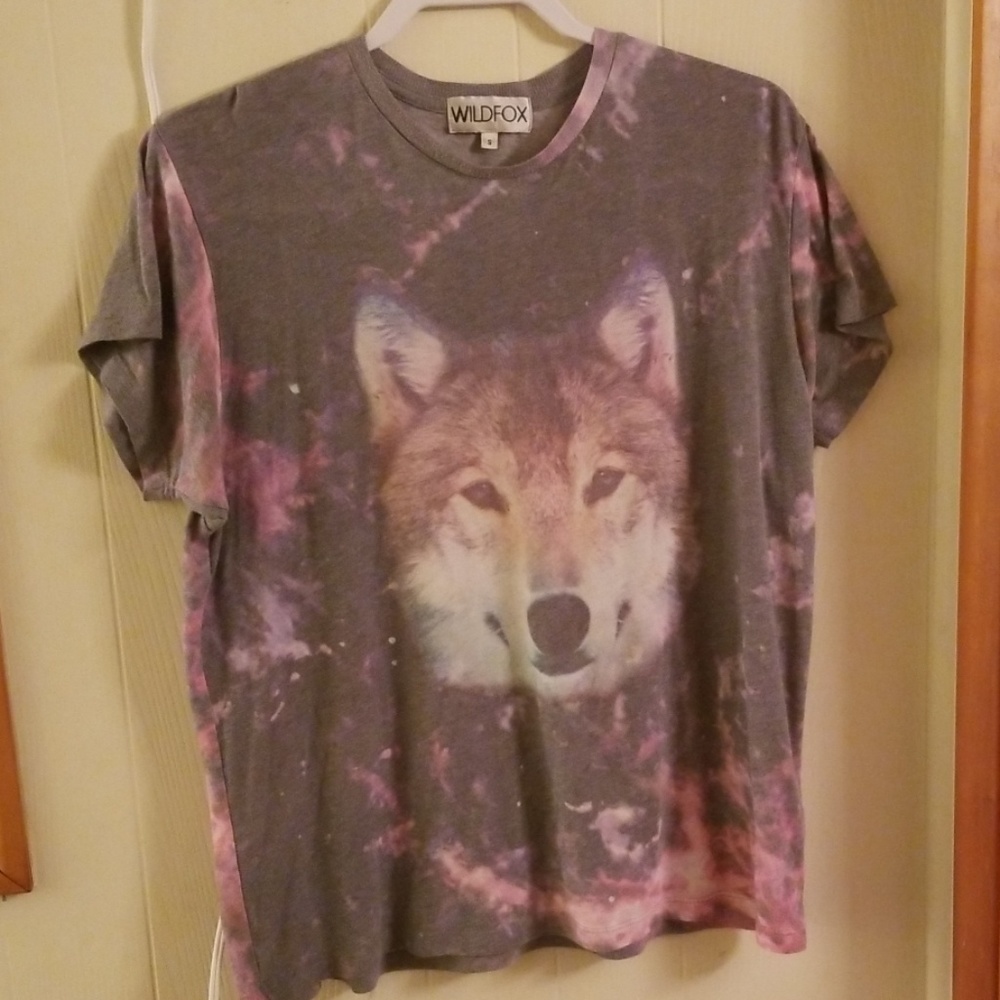 Rare Wildfox Galaxy wolf T-shirt